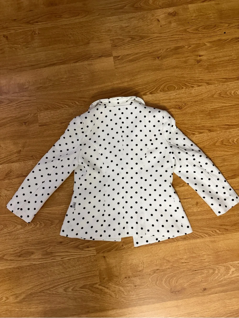 White Blazer with Black Polka Dots